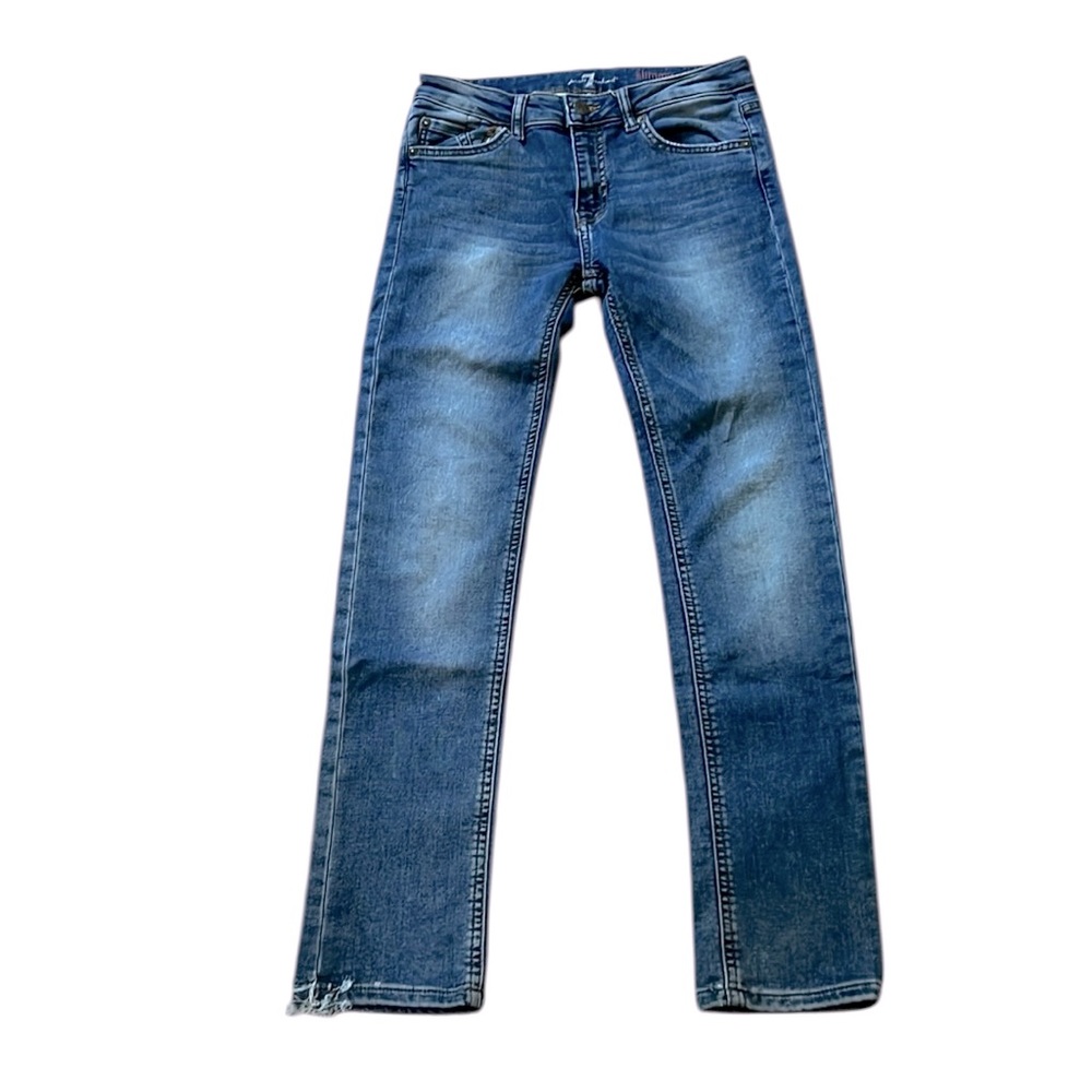 7 FOR ALL MANKIND GIRLS SLIMMY DENIM JEANS BLUE SIZE 12